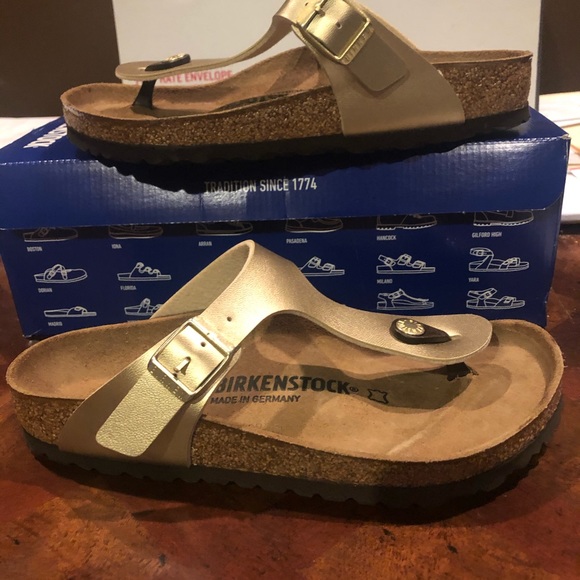 Birkenstock Shoes - Birkenstock Gizeh gold 5 medium new